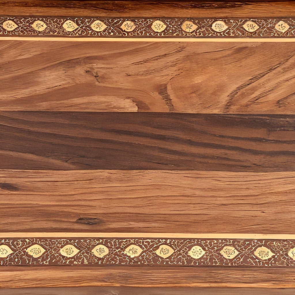 Barviro Plateau en Hickory — macro détail du grain du bois et incrustations