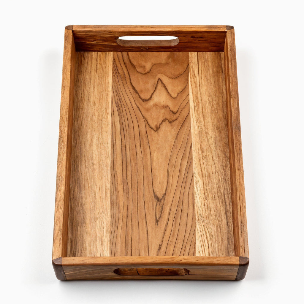 Barviro Plateau Rectangulaire en Orme — vue de dessus stricte montrant la face supérieure