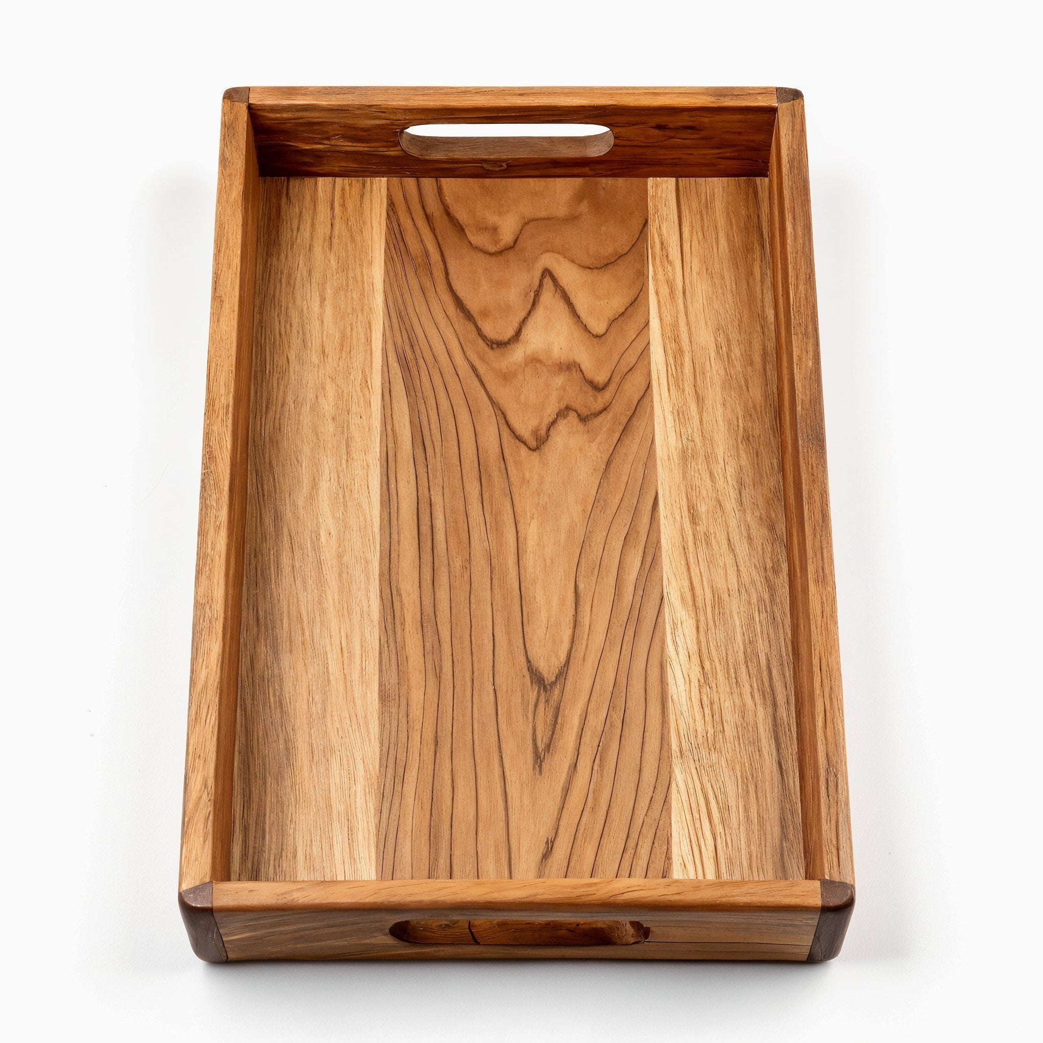 Barviro Plateau Rectangulaire en Orme — vue de dessus stricte montrant la face supérieure