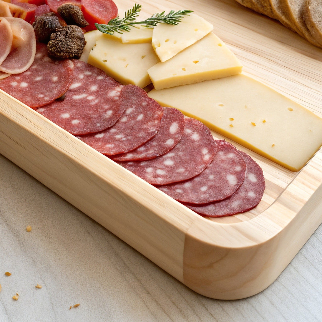 Barviro Plateau avec Bords Ronds en Épicea — détail du bord